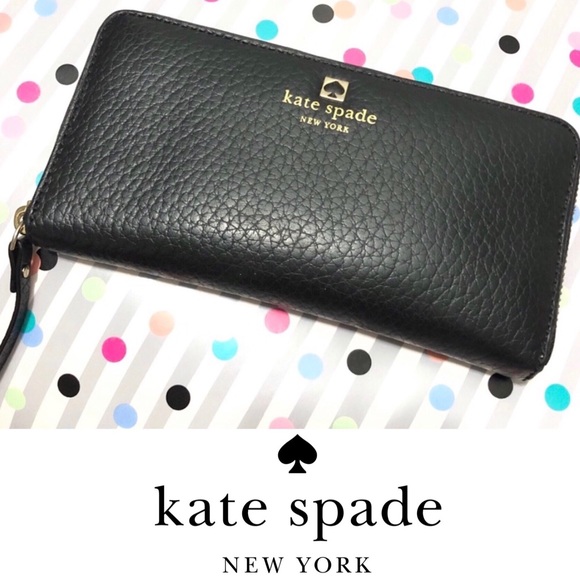 kate spade Handbags - KATE SPADE BLACK LEATHER WALLET